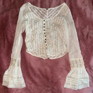 Free People sheer lace sample top